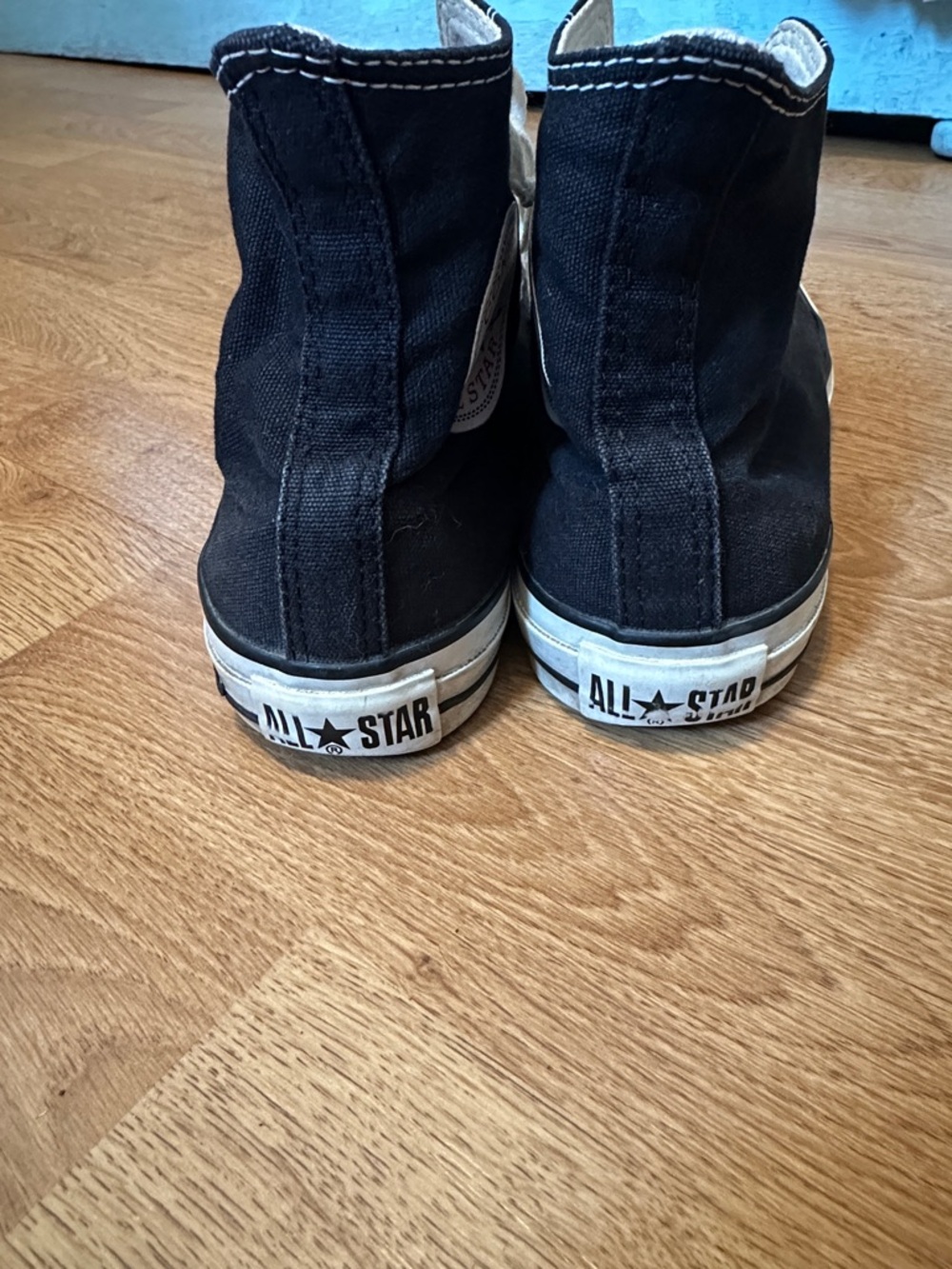 Converse Black High Top Canvas Sneakers with White Trim - Picture 7 of 16
